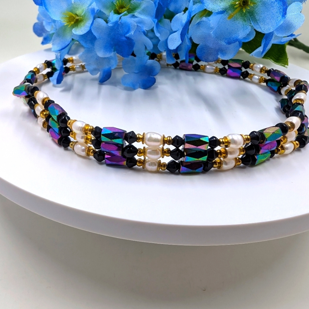 Gorgeous Pearl and Magnetic Long Strand Vintage Necklace / Bracelet